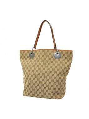 Gucci Tote GG Canvas Brown Silver